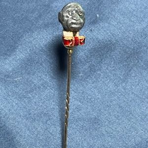 Labradorite carved monkey head pin